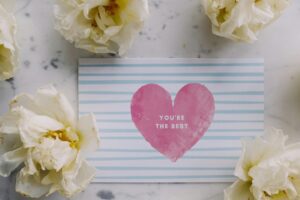 Love Heart Card with "You're the Best" written on it